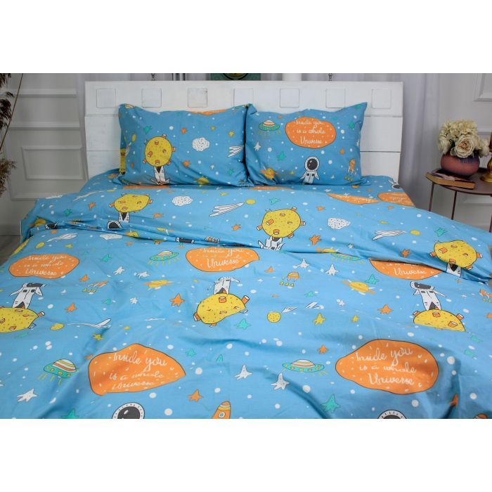 Постільна білизна MirSon Бязь Premium 17-0426 Little astronaut Євро (2200002950039) зображення 3