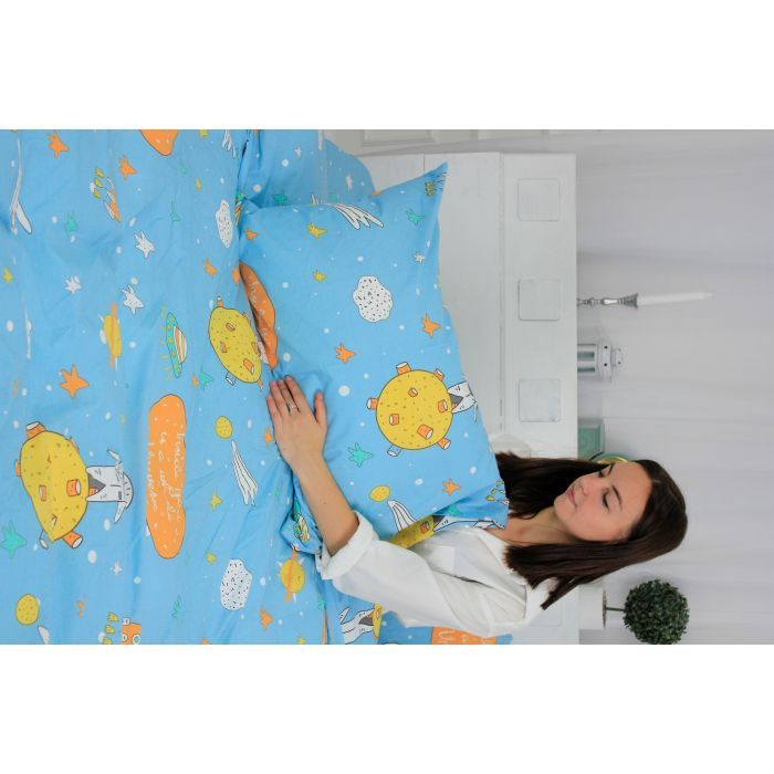 Постільна білизна MirSon Бязь Premium 17-0426 Little astronaut Євро (2200002950039) зображення 5