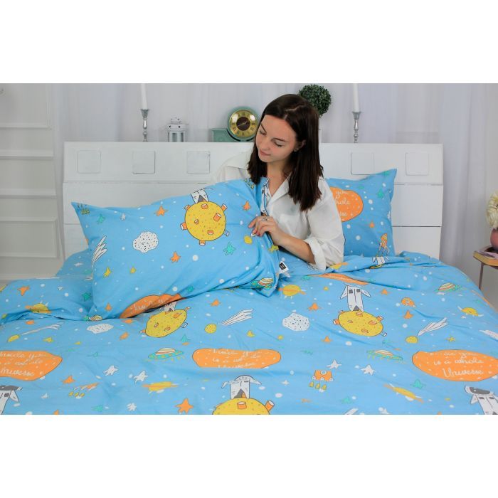 Постільна білизна MirSon Бязь Premium 17-0426 Little astronaut Євро (2200002950039) зображення 6