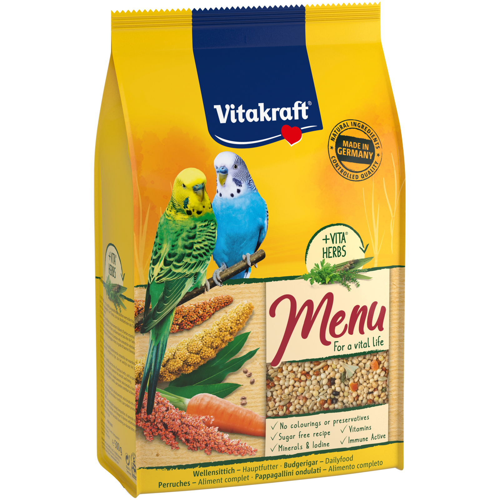 Корм для птиц Vitakraft Menu Vital для волнистых попугаев 500 г (4008239214416)
