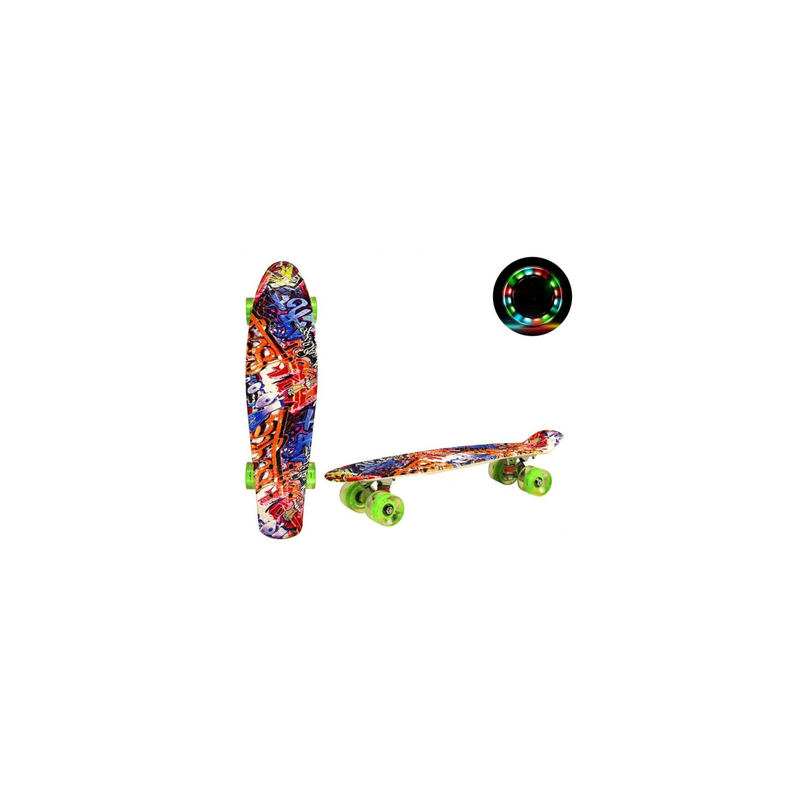 Скейтборд дитячий A-Toys Mix color, PU, LED, 56*15 cm (SC20503)