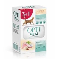 Влажный корм для кошек Optimeal с кроликом в белом соусе 4x85 г (4820083907456)