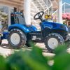Веломобиль Falk New Holland трактор на педалях с прицепом Синий (3090B) изображение 3