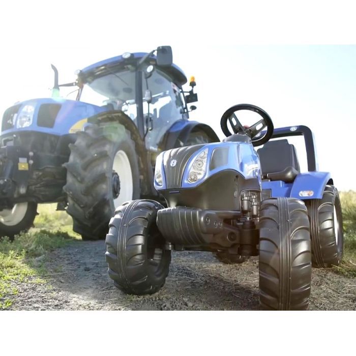 Веломобиль Falk New Holland трактор на педалях с прицепом Синий (3090B) изображение 5