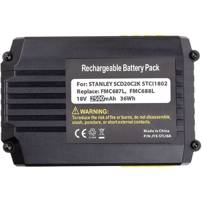 Аккумулятор к электроинструменту PowerPlant для STANLEY 18V 2.5Ah Li-ion (FMC687L) (TB921119) изображение 3
