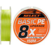 Фото - Леска и шнуры SELECT Шнур  Basic PE 8x 150m Light Green 1.5/0.18mm 22lb/10kg  (1870.31.41)