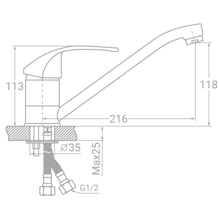 Смеситель TAU SM-2B244C (9843130) изображение 2