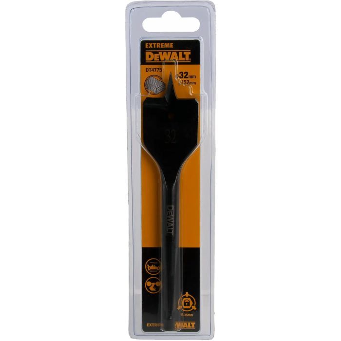 Сверло DeWALT по дереву перьевое EXTREME Impact D=32, L=152, WL=132, 1 шт. (DT4775)