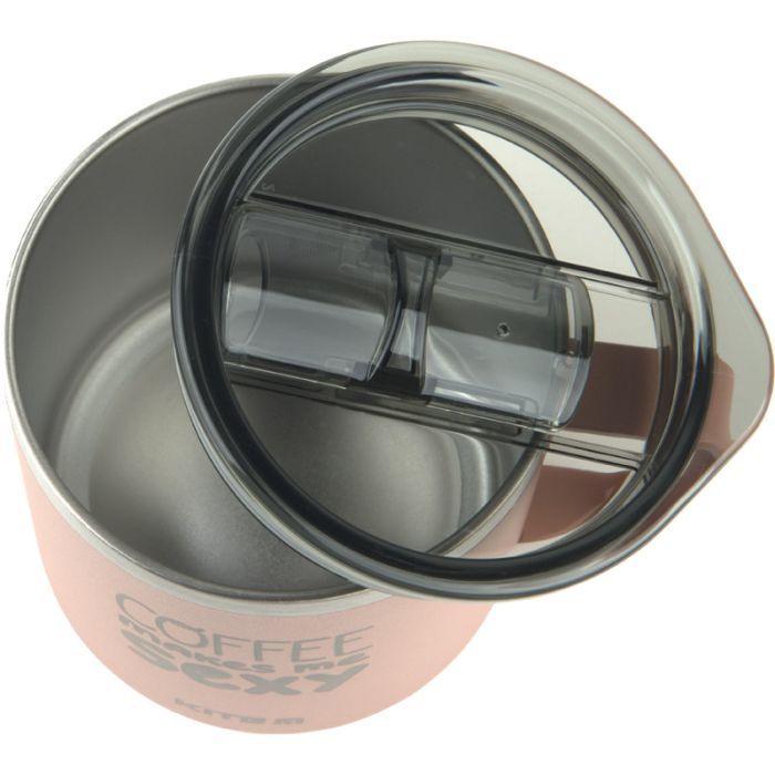 Поїльник-непроливайка Kite Coffee makes me sexy термокружка 400 мл, пудра (K22-379-03-2) зображення 2