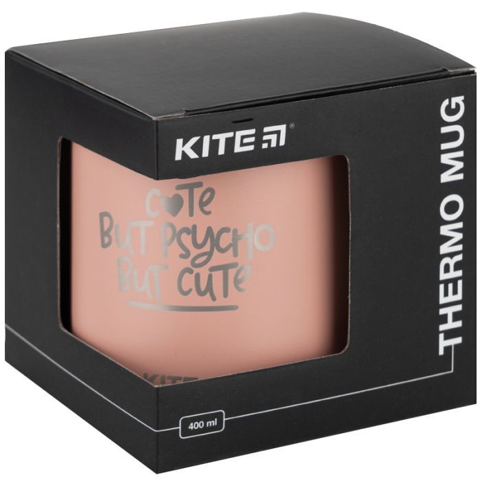Поїльник-непроливайка Kite Coffee makes me sexy термокружка 400 мл, пудра (K22-379-03-2) зображення 5