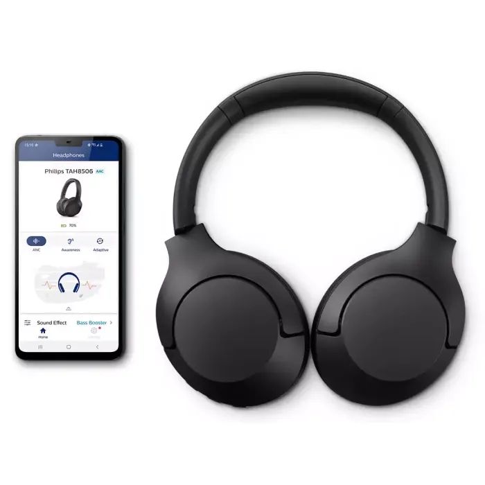 Навушники Philips TAH8506 Over-ear ANC Hi-Res Wireless Mic Black (TAH8506BK/00) зображення 7
