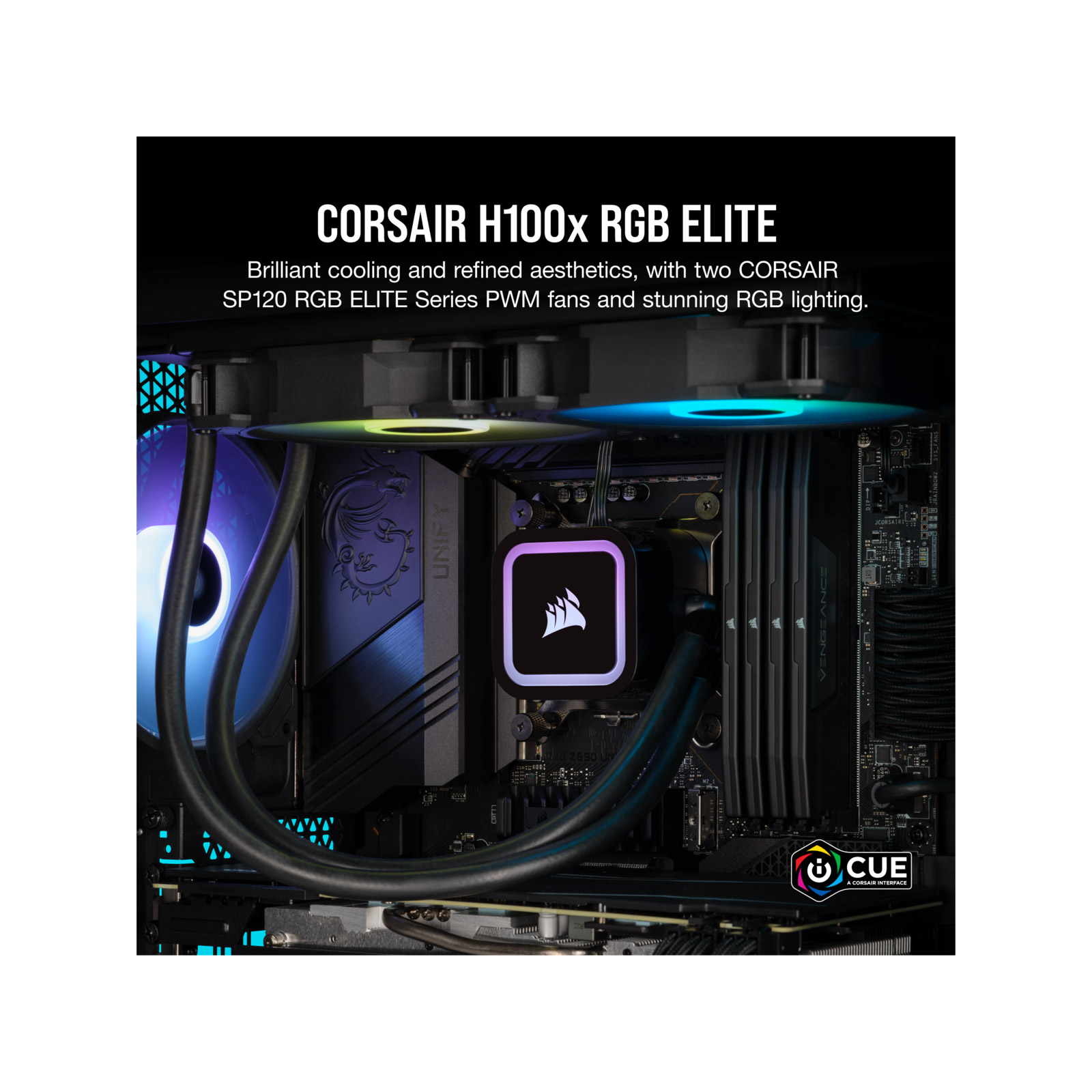 Система рідинного охолодження Corsair iCUE H100x RGB Elite (CW-9060065-WW2) зображення 9