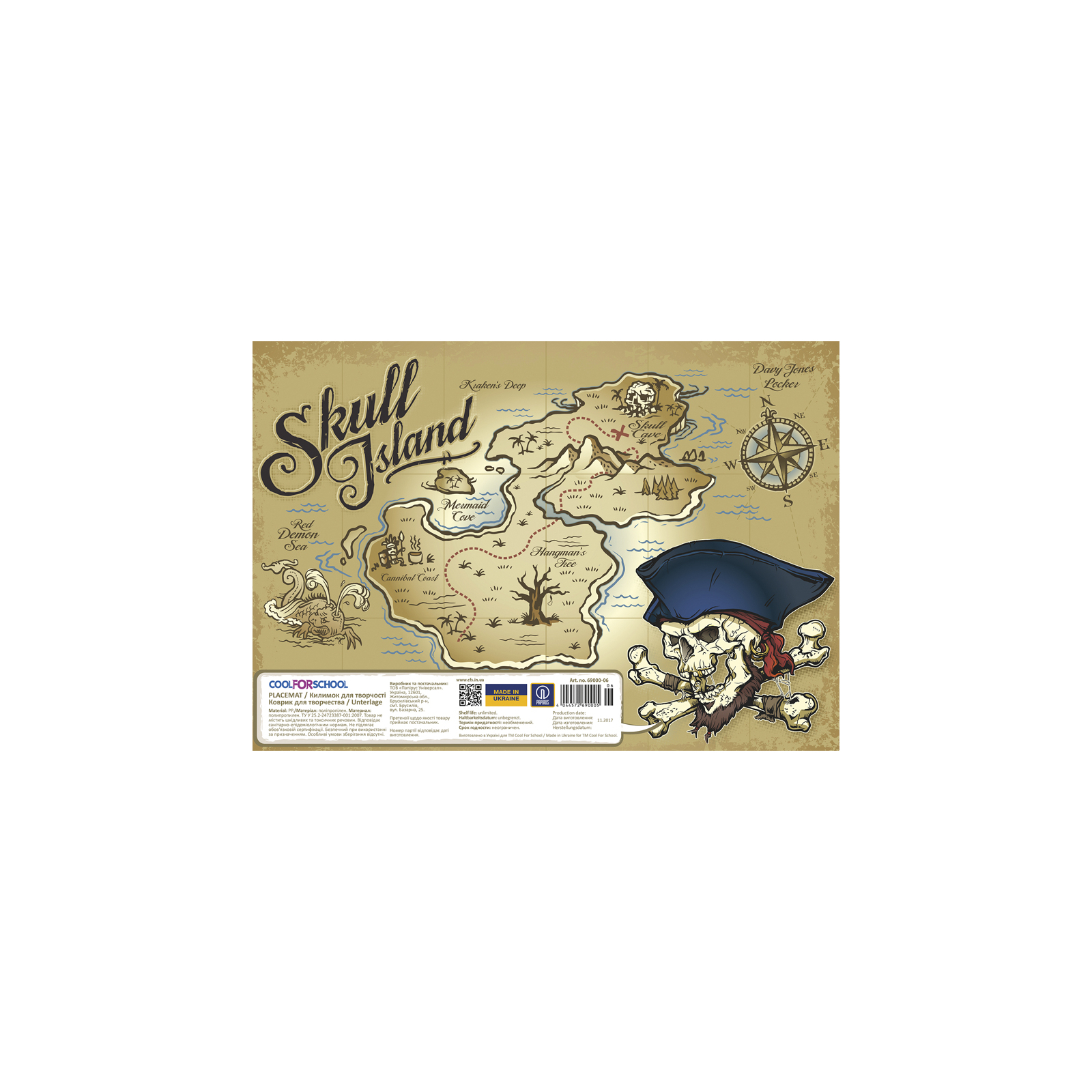 Подкладка настольная Cool For School Skull Island (CF69000-06)