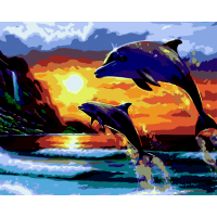 Фото - Картина ZiBi  по номерам  Дельфіни і море 40*50 см ART Line  ZB.64 (ZB.64251)