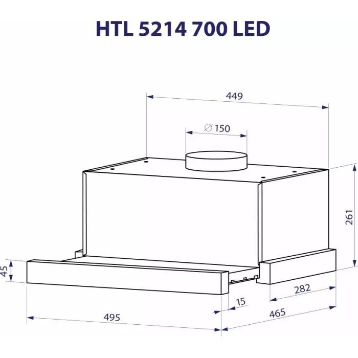 Витяжка кухонна Minola HTL 5214 BLF 700 LED зображення 10