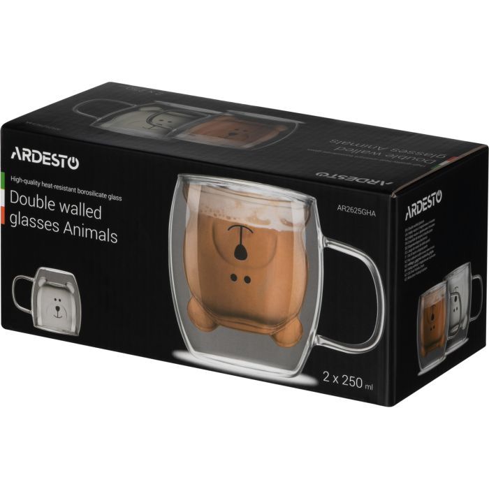 Набор чашек Ardesto Animals 250 мл 2 шт (AR2625GHA) изображение 3