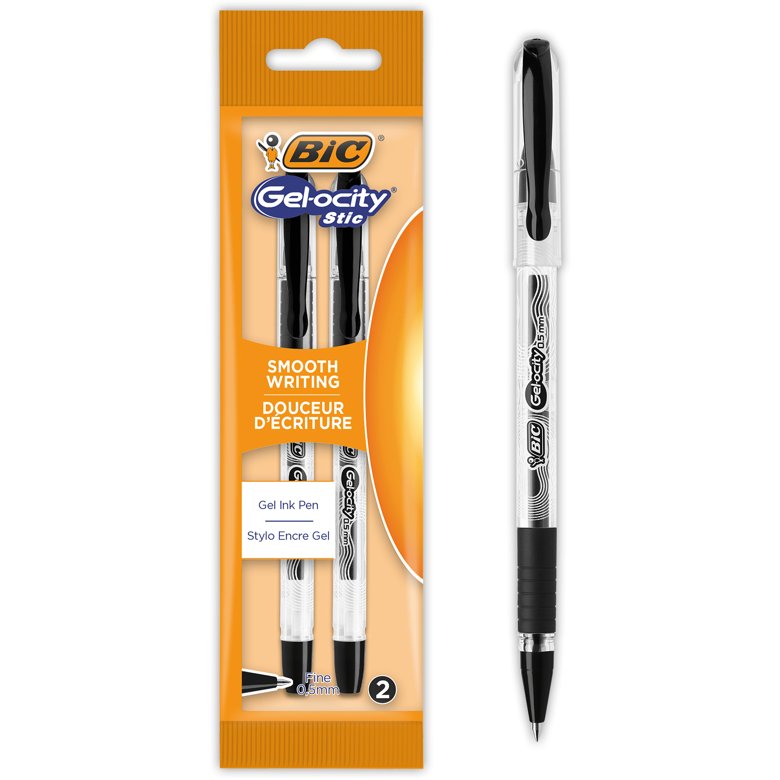 Ручка гелевая Bic Gel-ocity Stic 0,5 мм 2 шт черная (bc989708)