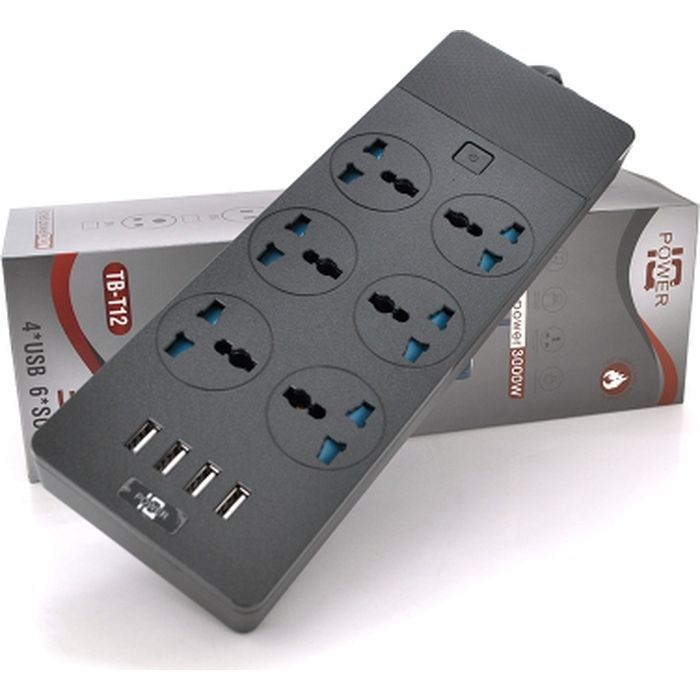 Сетевой фильтр питания Voltronic TВ-Т12, 6роз, 4*USB Black (ТВ-Т12-Black) изображение 2
