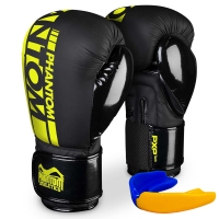 Фото - Перчатки для единоборств Phantom Боксерські рукавички  APEX Elastic Neon Black/Yellow 10oz (PHBG2300 