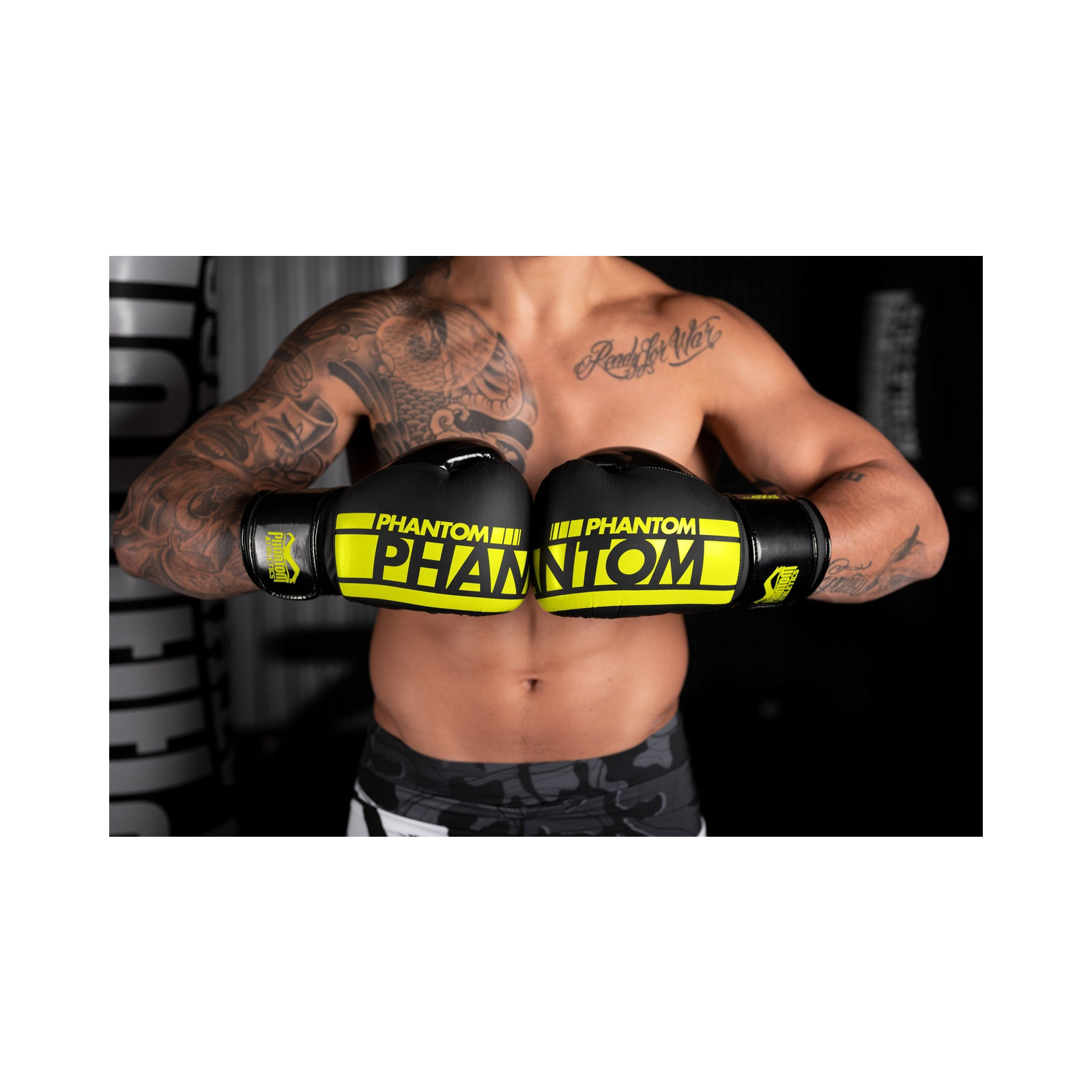 Боксерские перчатки Phantom APEX Elastic Neon Black/Yellow 10oz (PHBG2300-10) изображение 10