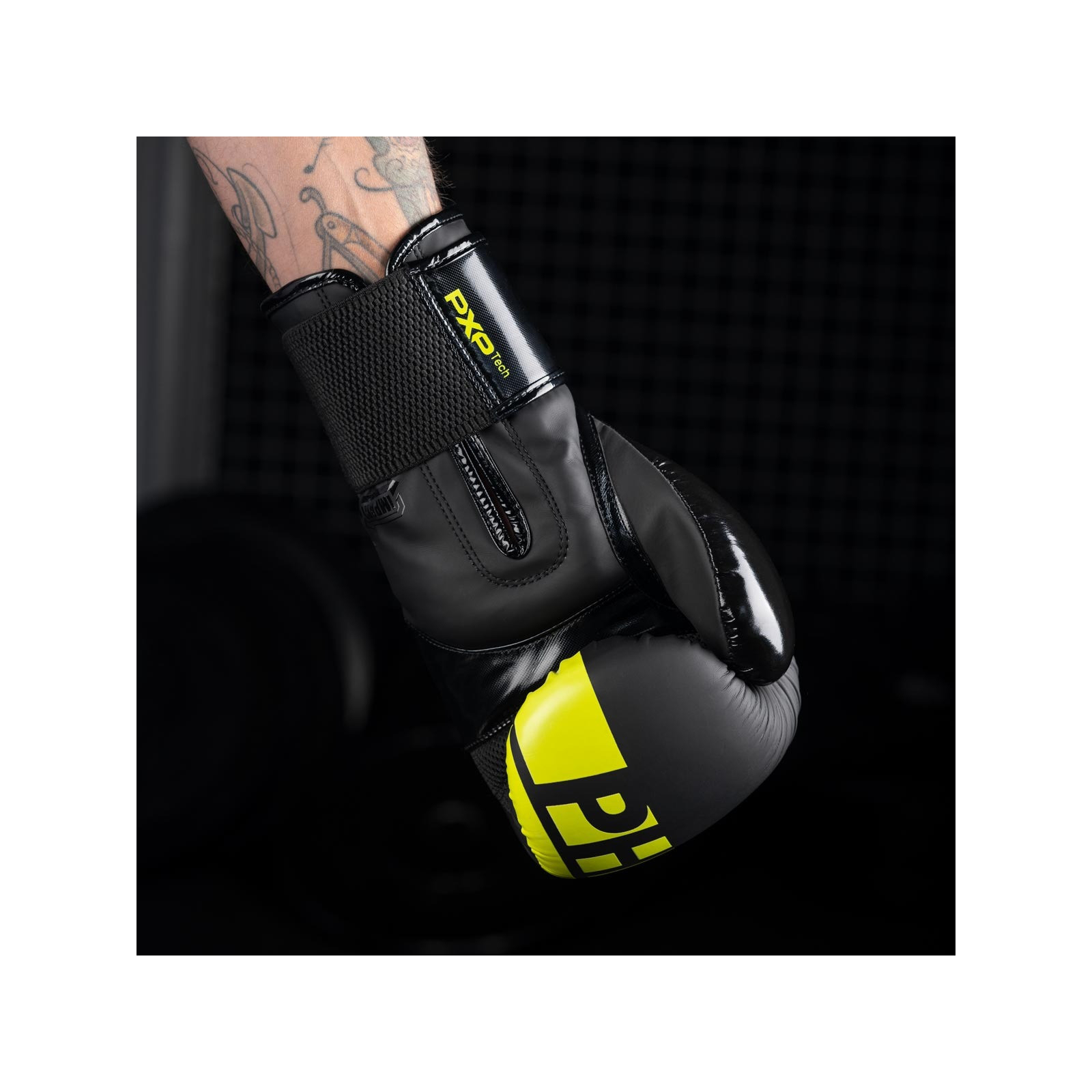 Боксерські рукавички Phantom APEX Elastic Neon Black/Yellow 10oz (PHBG2300-10) зображення 5