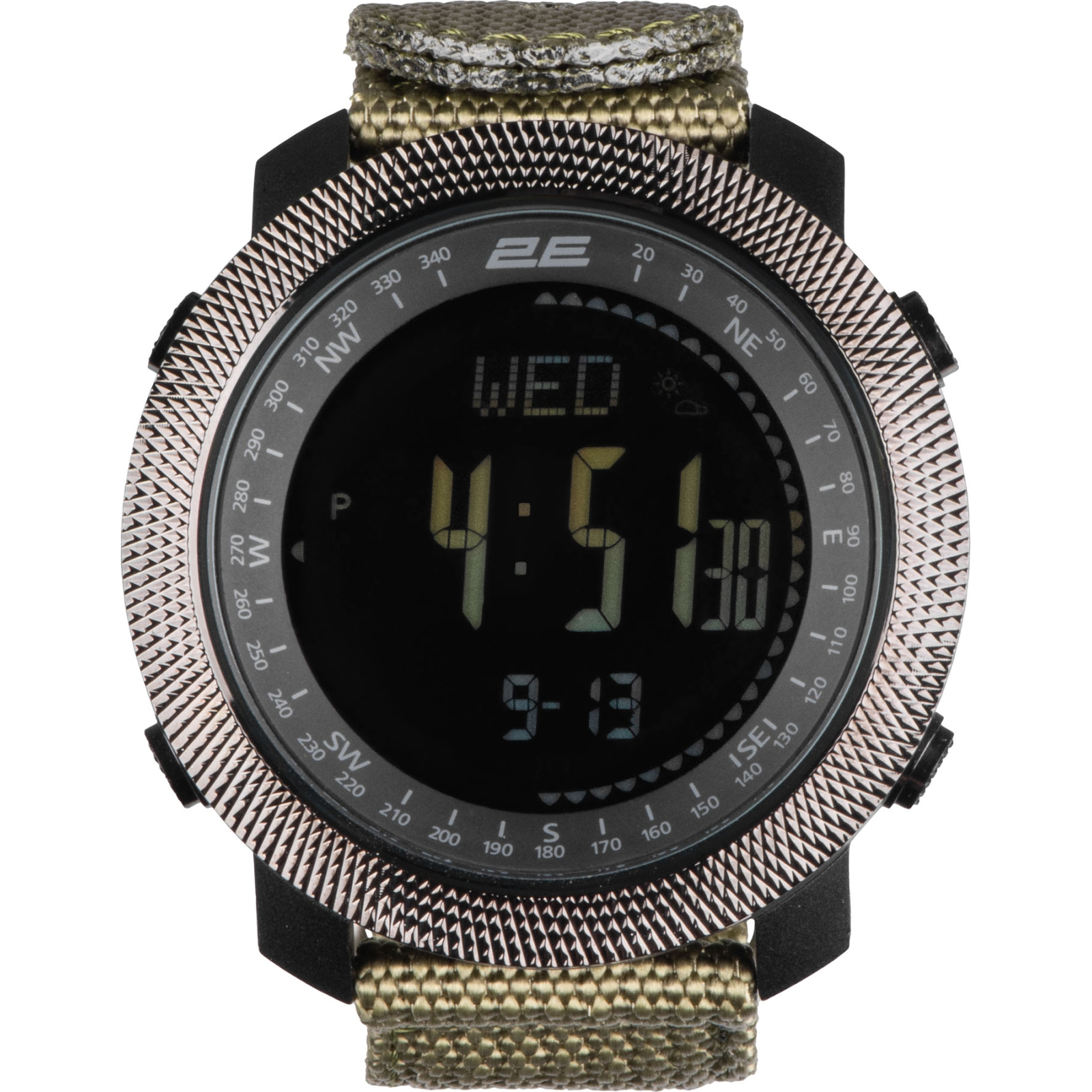 Смарт-годинник 2E Trek Pro Black-Green з компасом, барометром та крокоміром (2E-TCW30BK) зображення 2