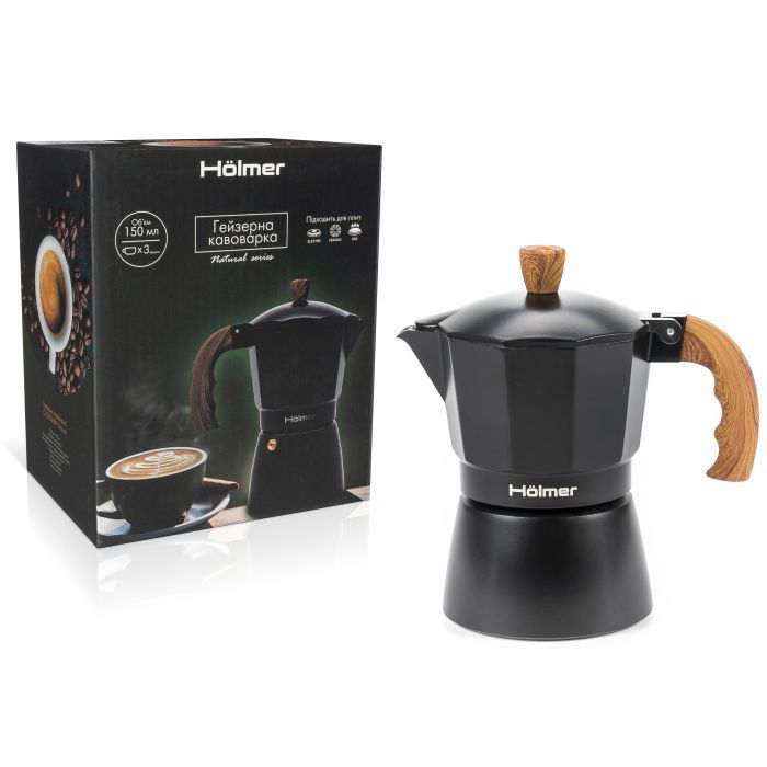 Гейзерная кофеварка Hölmer Natural 450 мл (CF-0450-BW Natural) изображение 6