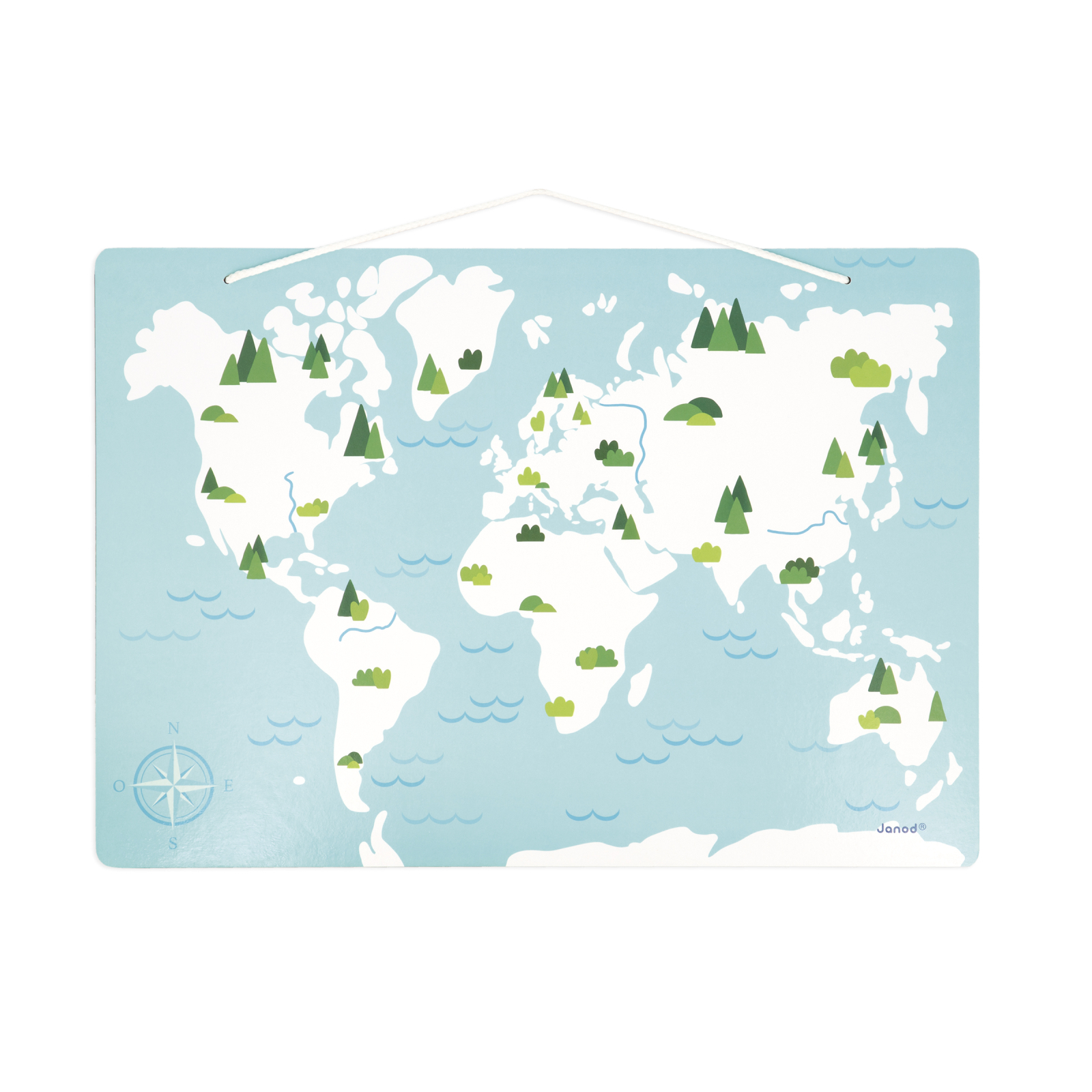 Развивающая игрушка Janod Магнитный набор Карта мира с животными (J05468) изображение 3