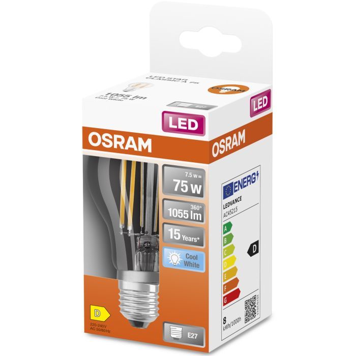 Лампочка Osram LED CLA75 7,5W/840 230V FIL E27 (4058075112445) изображение 3