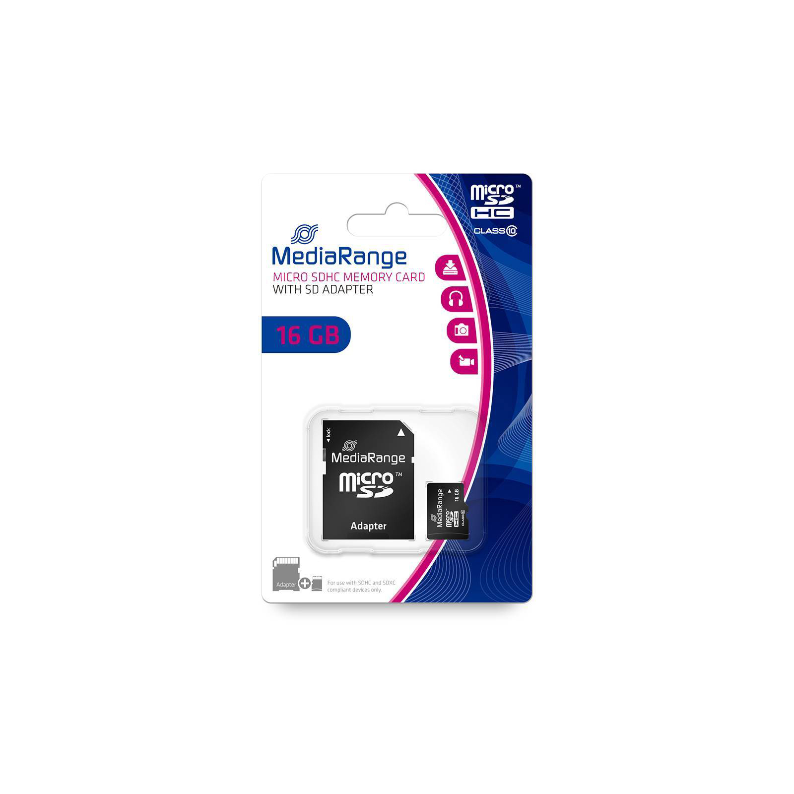 Карта памяти Mediarange 16GB microSD class 10 (MR958) изображение 2