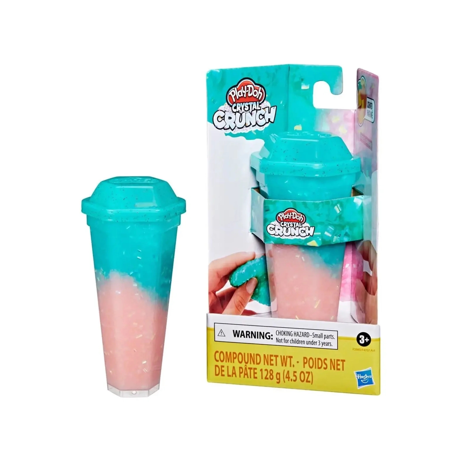 Набір для творчості Hasbro Play-Doh 1 Баночка слайма CRYSTAL CRUNCH LIGHT PINK TEAL (F5982)
