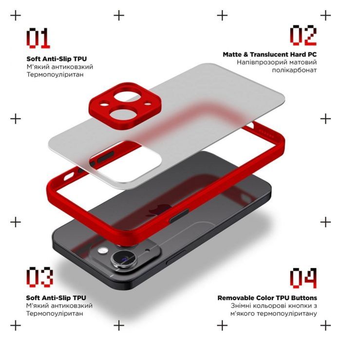 Чехол для мобильного телефона Armorstandart Frosted Matte OPPO A58 4G Red (ARM71068) изображение 2