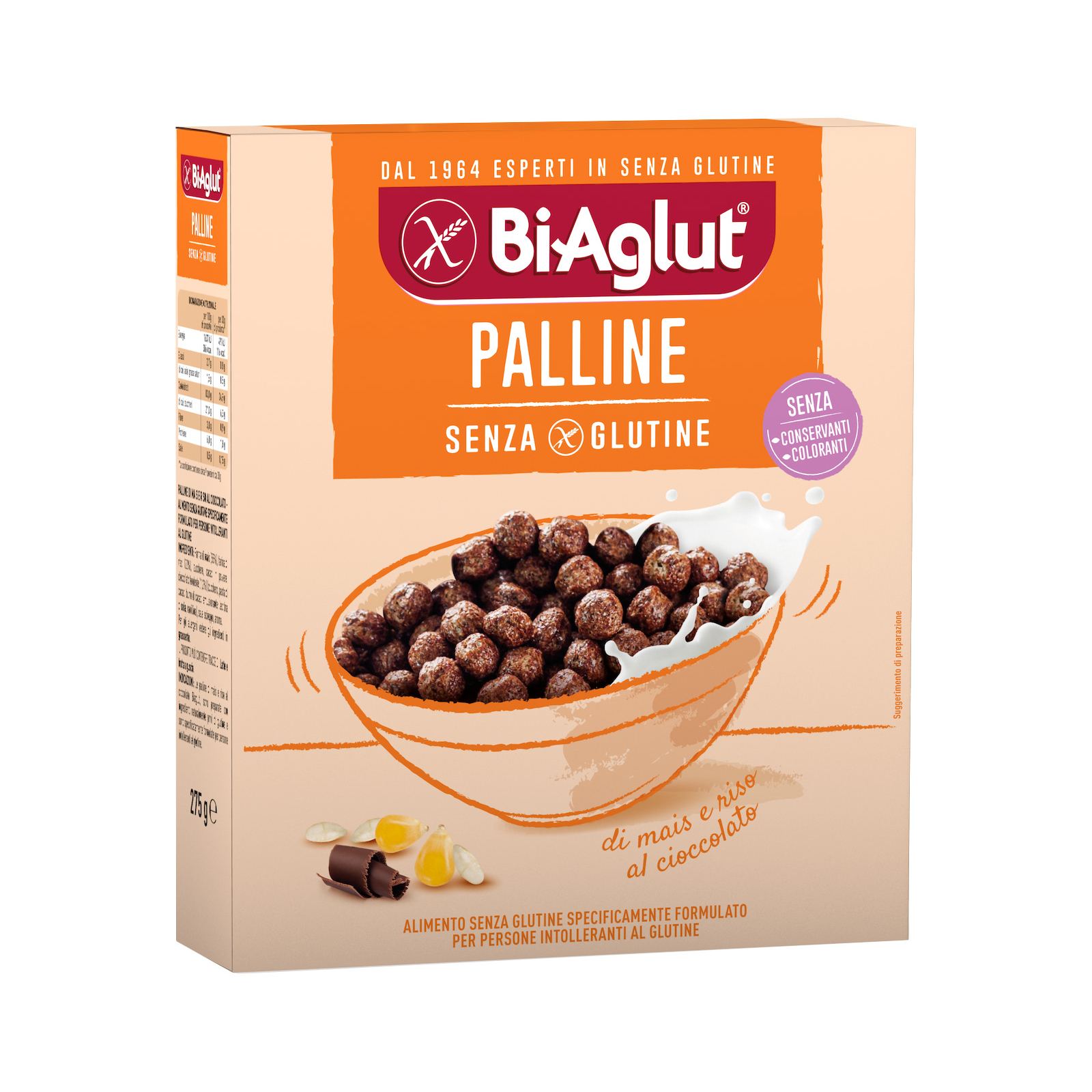Сухий сніданок BiAglut Кульки у шоколаді Palline без глютену 275 г (1136528)