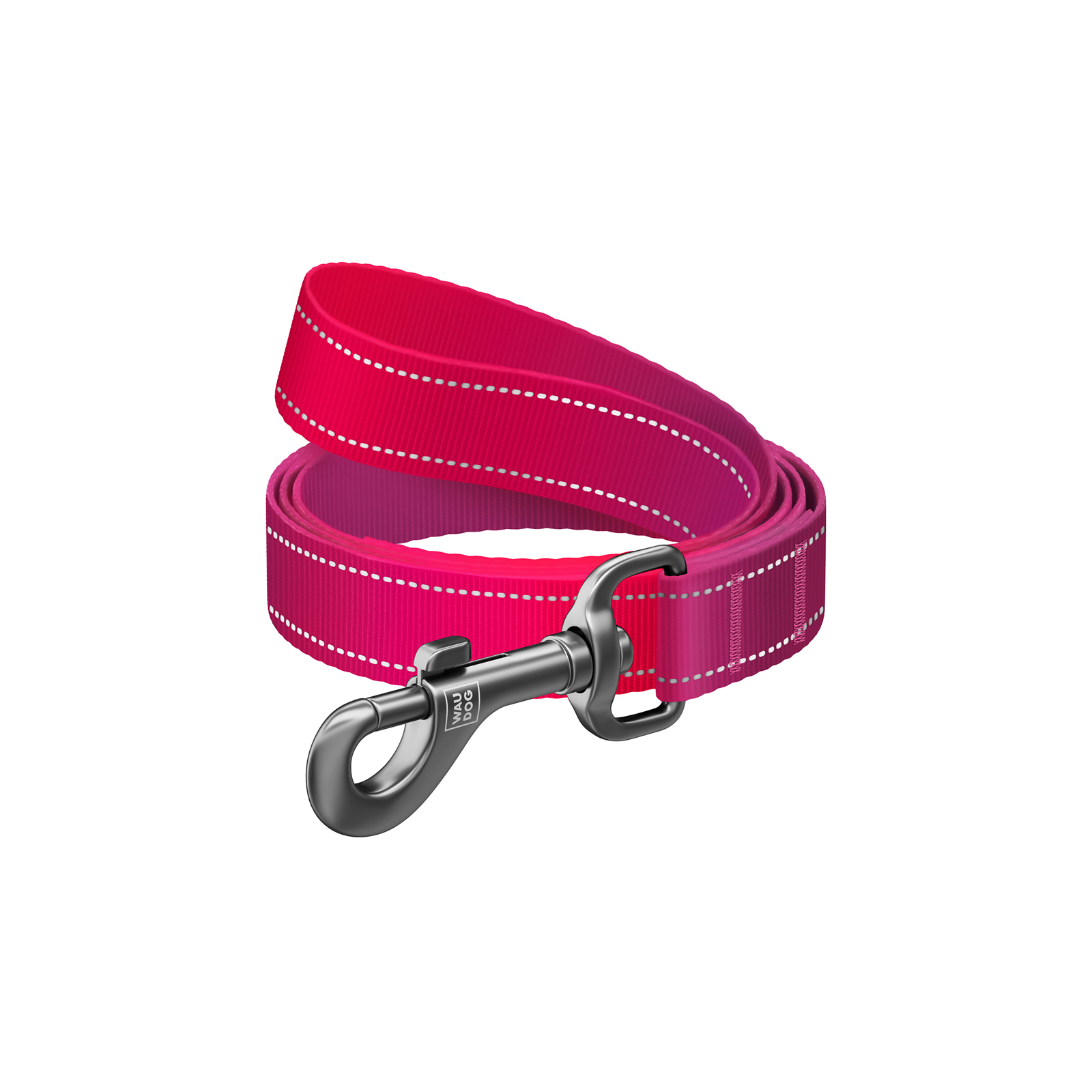 Повідок для собак WAUDOG Nylon Mono, світловідбивний L-XXL рожевий (52197) зображення 2