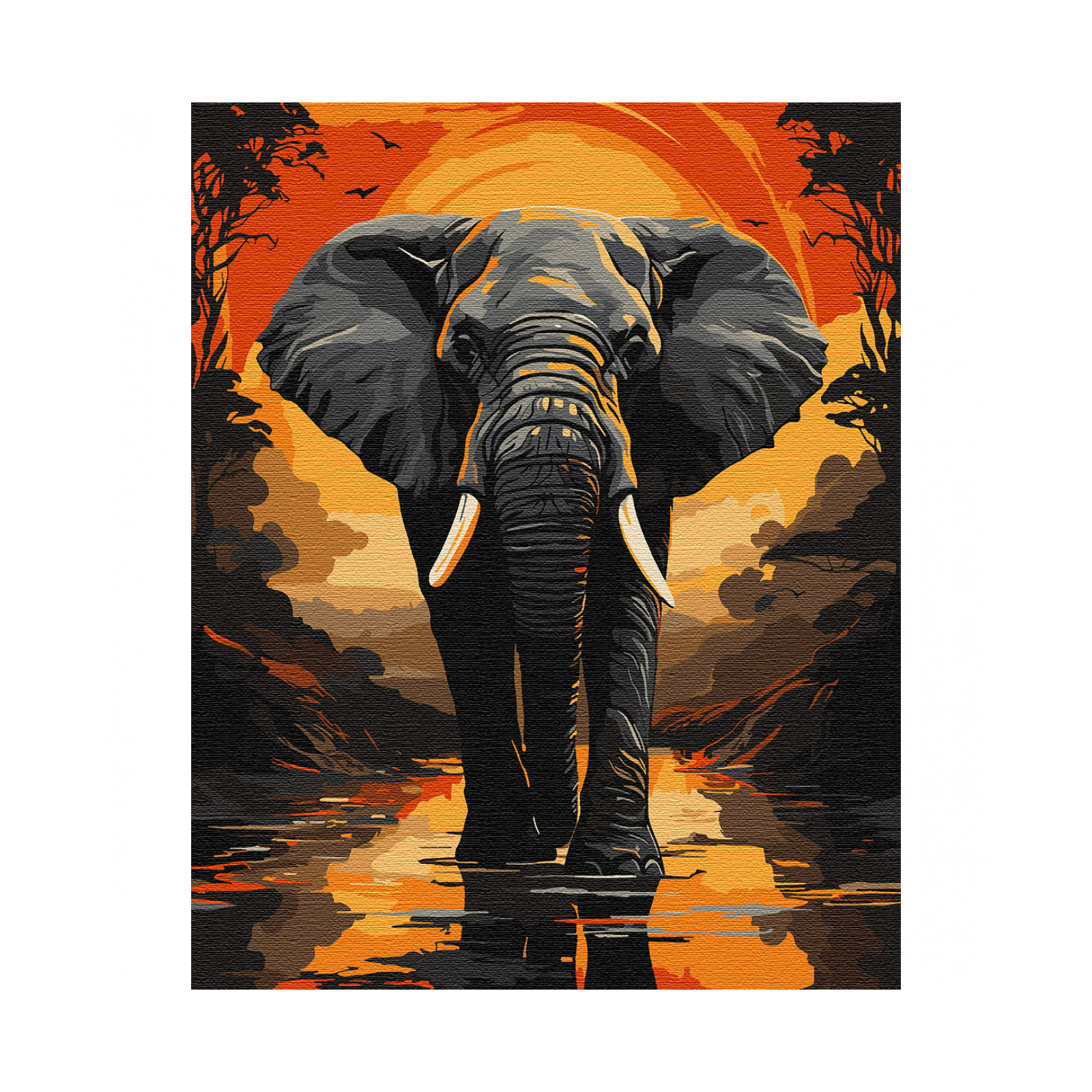 Картина по номерам Santi Слон с металлизированными красками (954807)
