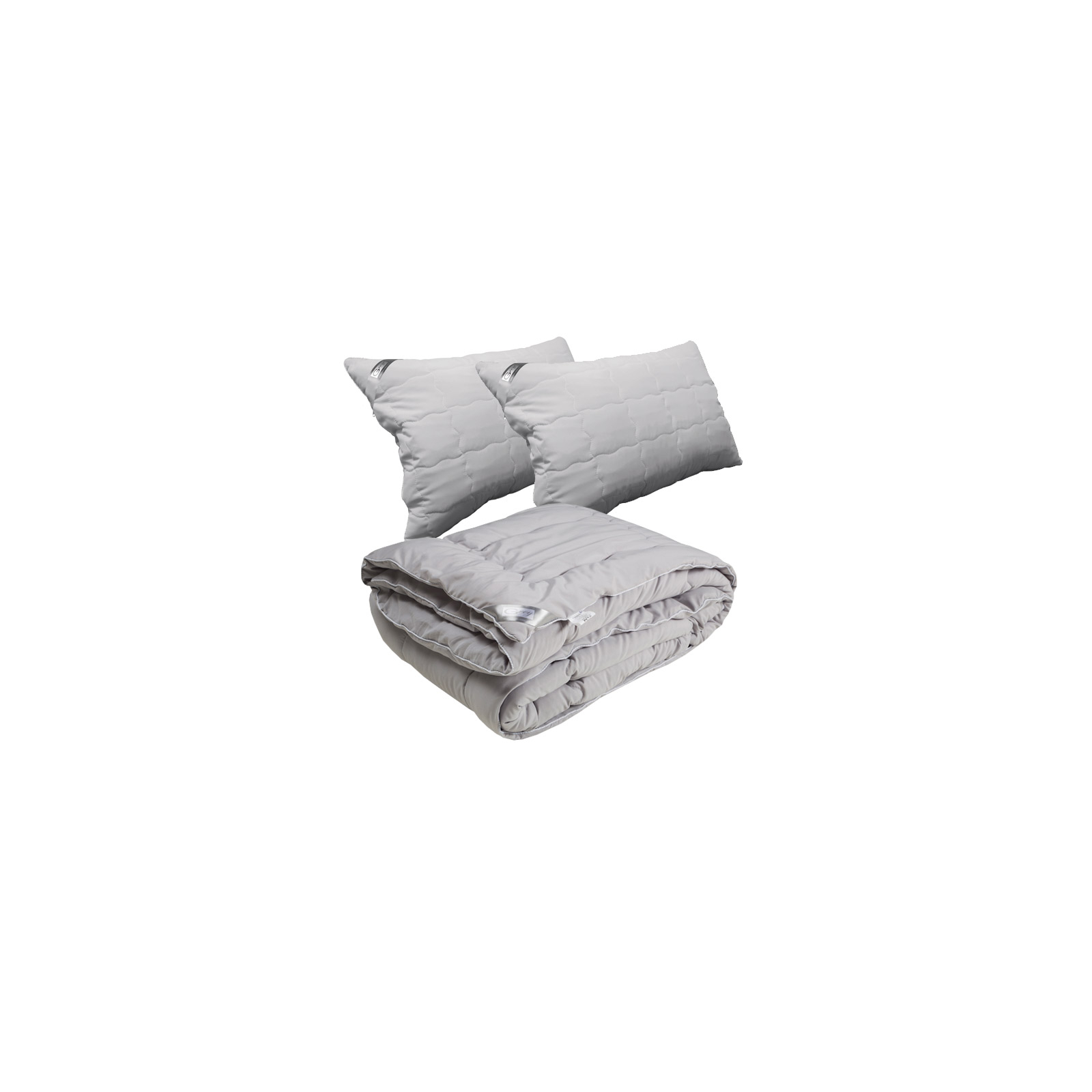 Ковдра Руно Демісезонна силіконова Grey 200х220 см з двома подушками 50х70 см (925.52Grey)