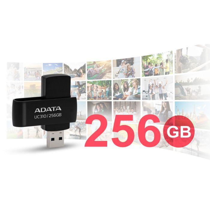 USB флеш накопитель ADATA 256GB UC310 Black USB 3.0 (UC310-256G-RBK) изображение 7