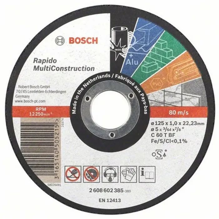 Круг отрезной Bosch Rapido Multi Construction 125x1мм (2.608.602.385)