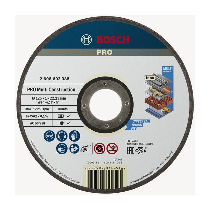 Круг відрізний Bosch Rapido Multi Construction 125x1мм (2.608.602.385)
