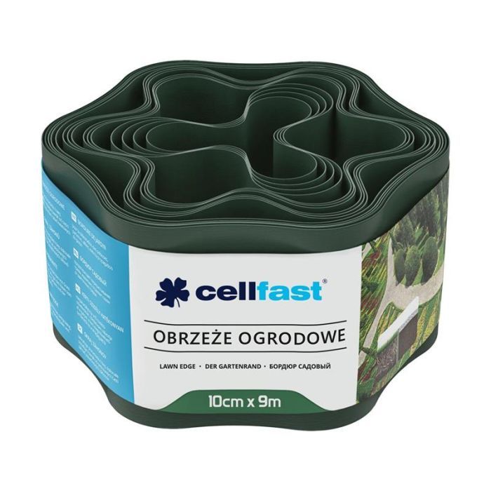 Садова огорожа Cellfast стрічка газонна, бордюрна, хвиляста, 10смх9м, чорна (30-031H)