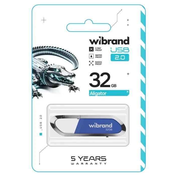 USB флеш накопитель Wibrand 8GB Aligator Blue USB 2.0 (WI2.0/AL8U7U) изображение 2