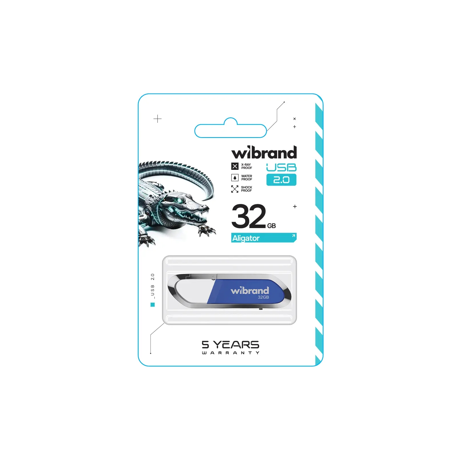USB флеш накопитель Wibrand 8GB Aligator Blue USB 2.0 (WI2.0/AL8U7U) изображение 2