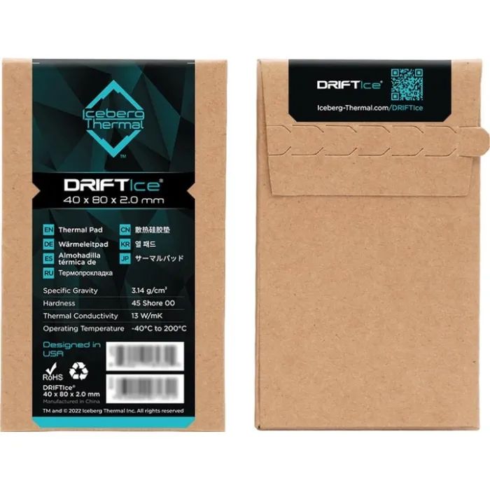 Термопрокладка Iceberg Thermal DRIFTIce Thermal Pad 40mmx80mm 1.5mm (DRIFTICE15-A0A) зображення 5