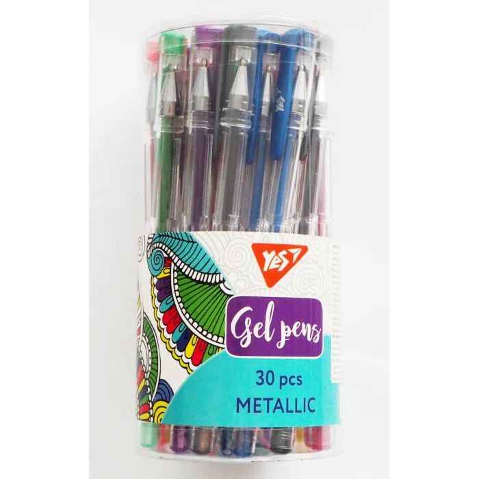 Ручка гелевая Yes Metallic 15 цветов (420428)