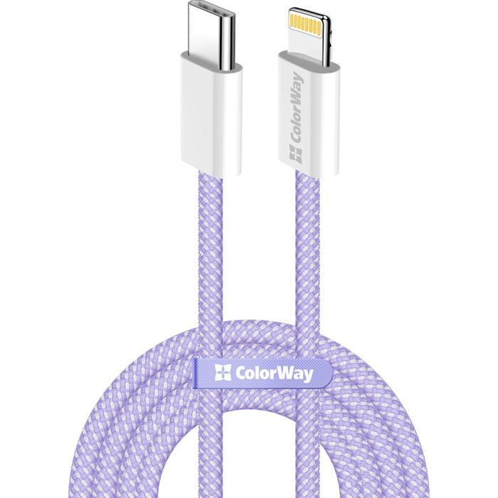 Дата кабель USB-C to Lightning 1.0m 27W pink ColorWay (CW-CBPDCL061-P)