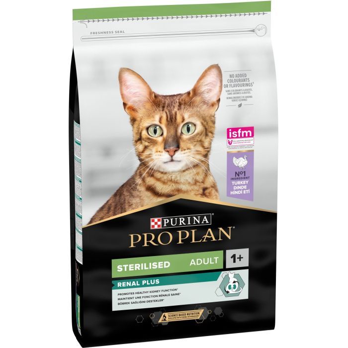 Сухой корм для кошек Purina Pro Plan Sterilised Adult 1+ Renal Plus Для взрослых стерилизованных С индейкой 400 г (7613033564673)