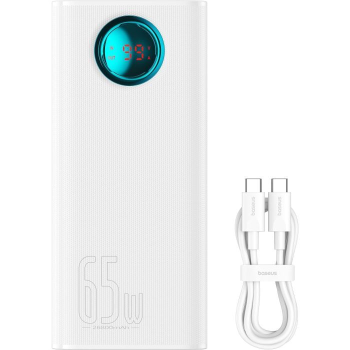 Батарея универсальная Baseus Amblight 26800mAh 65W OE, white (P10022402223-00) изображение 5
