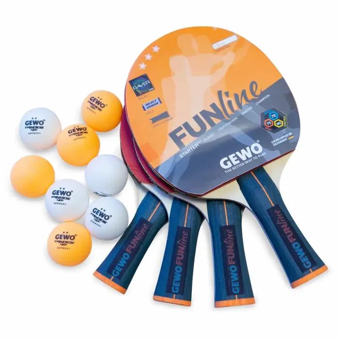 Комплект для настільного тенісу Gewo Family & Friends 4 Bats 8 Balls (97010000) (931052) зображення 2