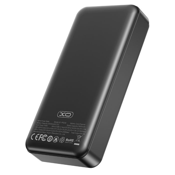 Батарея универсальная XO 20000mAh, PD/20W, QC/22.5W, black (PR239_Black) изображение 6