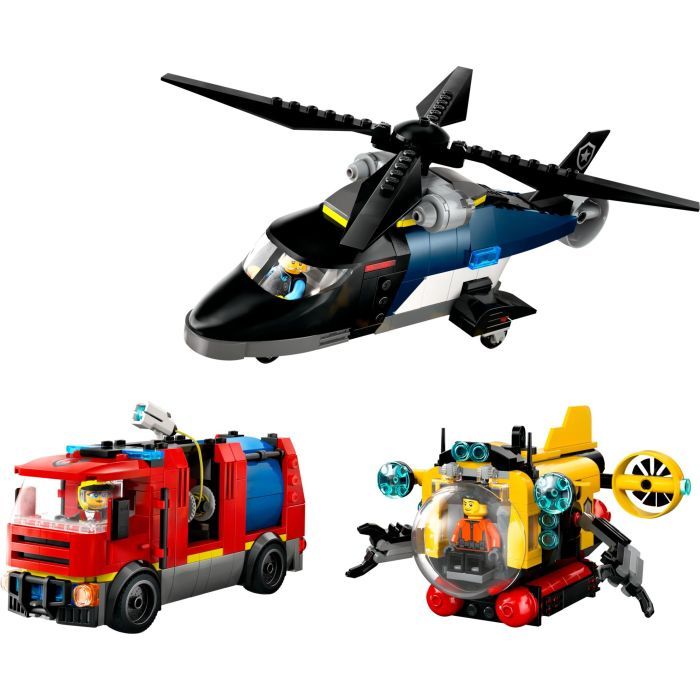 Конструктор LEGO City Ремикс вертолетов, пожарных машин и подводных лодок (60462) изображение 2